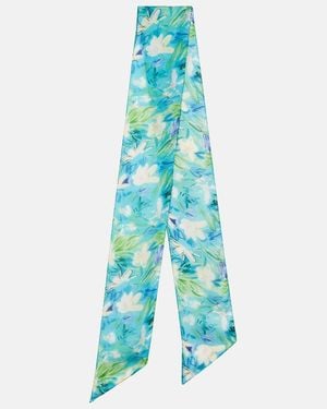 Chloé Tuch Wild Flowers Aus Seide - Blau