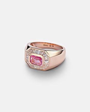 SHAY Ring Championship Aus 18Kt Rosegold Mit Diamanten Und Saphir - Pink