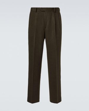 AURALEE Camel Hair Flannel Straight Trousers - Grey
