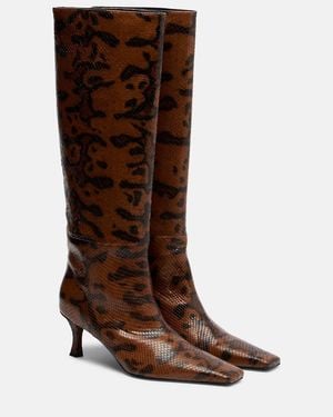 Proenza Schouler Botas De Piel Grabada - Marrón