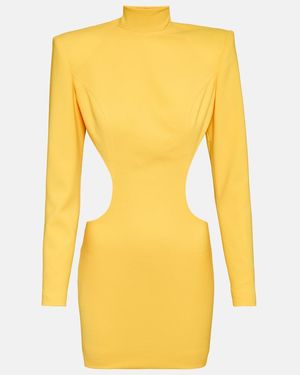 Monot Cutout Crepe Minidress - Yellow