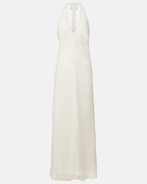 STAUD Luma Halterneck Maxi Dress - White