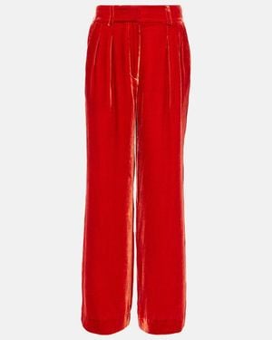 Ulla Johnson Veronica Velvet Wide-Leg Trousers - Red