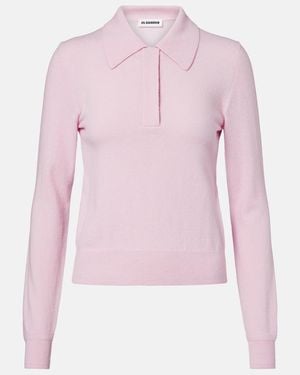 Jil Sander Virgin Wool Polo Jumper - Pink