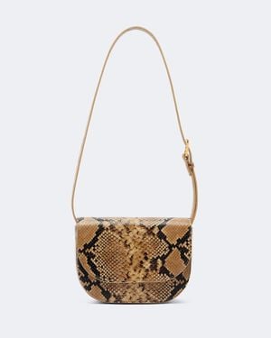 Nili Lotan Francoise Snake-Effect Leather Crossbody Bag - White