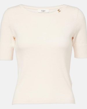 Chloé Cotton Jersey T-Shirt - Natural