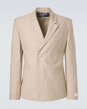 Jacquemus Melo Linen-Blend Twill Blazer - Natural