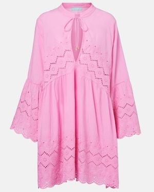 Melissa Odabash Sebenna Embroidered Cotton Kaftan - Pink