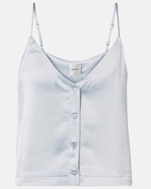 Leset Barb Button Satin Camisole - Blue