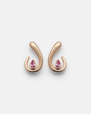 SHAY 18Kt Rose Earrings With Sapphires - Pink