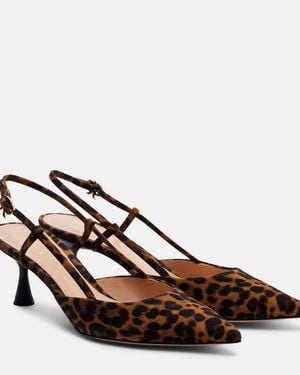 Gianvito Rossi Salones Destalonados Ascent De Ante Estampados - Marrón