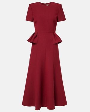 Roland Mouret Crepe Midi Dress - Red