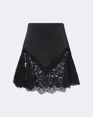 Stella McCartney Minirock Aus Satin Mit Spitze - Schwarz