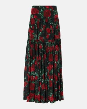 Alexandra Miro Ariana Floral Maxi Skirt - Red