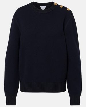 Bottega Veneta Jersey Knot En Mezcla De Lana Y Algodon - Azul