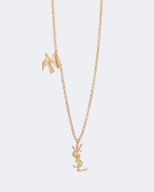Saint Laurent Cassandre Chain Necklace - White