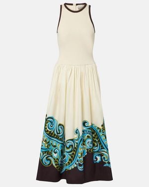 ALÉMAIS Natalia Printed Cotton Midi Dress - White