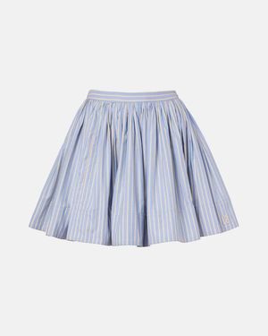 Rabanne Striped Cotton Miniskirt - Blue
