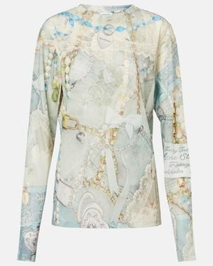 Acne Studios Bedrucktes Longsleeve Elway Aus Jersey - Blau