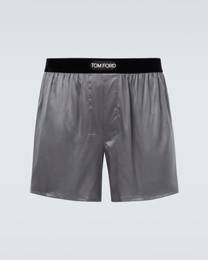 Tom Ford Boxershorts Aus Einem Seidengemisch - Grau