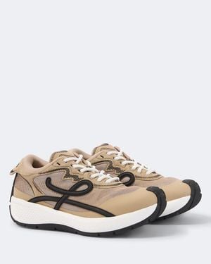 Loewe Pogo Suede-Trimmed Sneakers - Natural