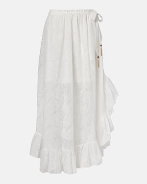 Zimmermann Daylight Ruffled Cotton-Blend Maxi Skirt - White