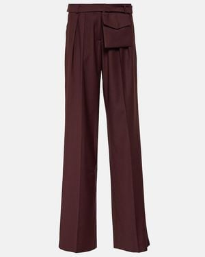 AYA MUSE Sylvia Mid-Rise Straight Wool Pants - Purple