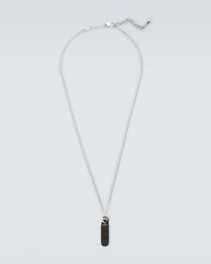 Gucci Collar De Plata De Ley Con Gg - Blanco