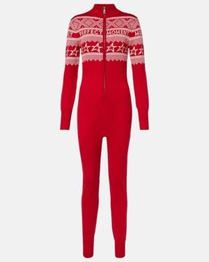 Perfect Moment Wool Intarsia Jumpsuit - Red