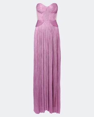 Maria Lucia Hohan Vestido De Fiesta Kamina De Seda Metalizado - Morado
