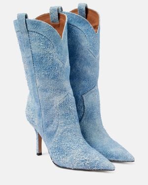 Paris Texas Paloma 95 Denim Knee-High Boots - Blue