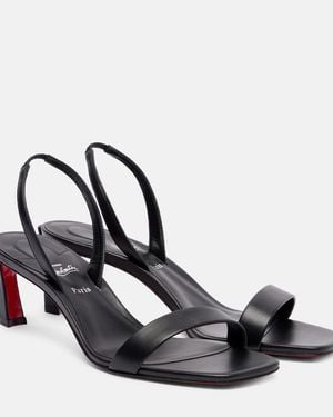 Christian Louboutin O Condora 55 Leather Slingback Sandals - Black