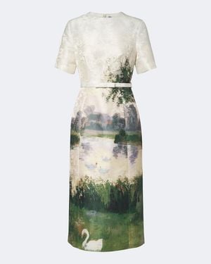LEO LIN Bedrucktes Midikleid Elizabeth Aus Jacquard - Grün