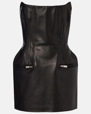 Magda Butrym Leather Bustier Minidress - Black