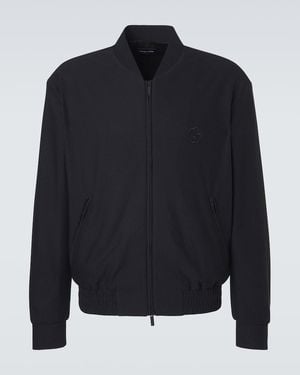 Giorgio Armani Logo Blouson Jacket - Blue
