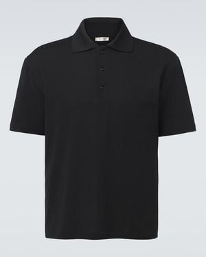 The Row Mistral Wool And Silk Polo Shirt - Black