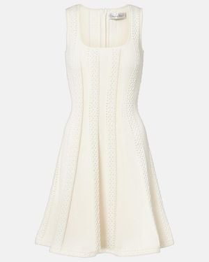 Oscar de la Renta Open-Knit Minidress - White
