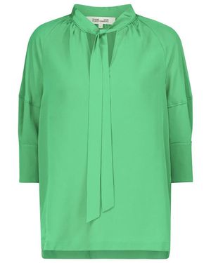 Diane von Furstenberg Lynn Silk Crêpe De Chine Blouse - Green