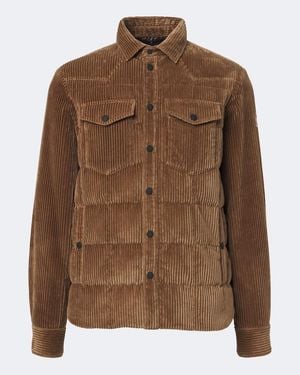 Moncler Veste Gelt En Velours De Coton - Marron