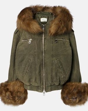 Blumarine Cotton Canvas Bomber Jacket - Green