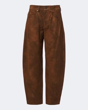 Isabel Marant Belky Barrel-Leg Pants - Brown