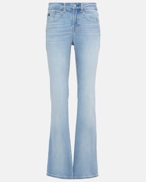 AG Jeans Embroidered Flared Jeans - Blue