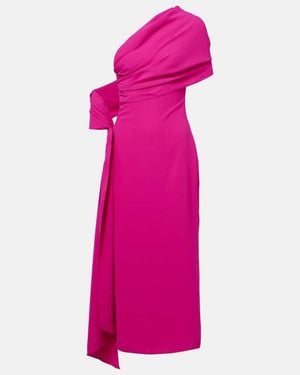 Marmar Halim Caped Silk Crepe Cocktail Dress - Pink