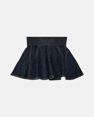 Alaïa Peplum Denim Belt - Blue