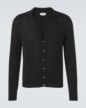 Versace Cardigan Greca Aus Einem Seidengemisch - Schwarz