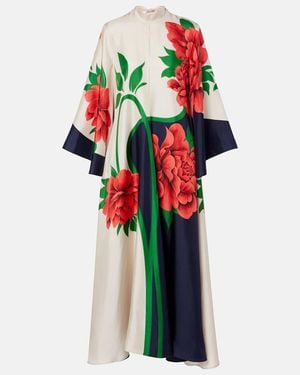 La DoubleJ Magnifico Floral Silk Twill Maxi Dress - Multicolor