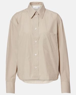 Victoria Beckham Cropped Cotton Shirt - Natural