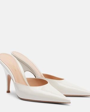 Gianvito Rossi Patent Leather Mules - White