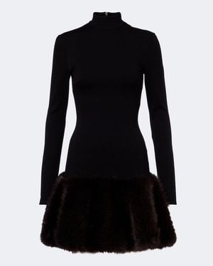David Koma Knitted Turtleneck Minidress - Black