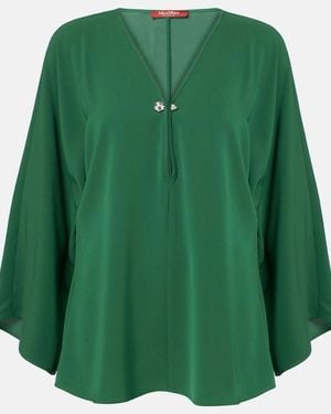 Max Mara Umile Crystal-Embellished Cady Blouse - Green
